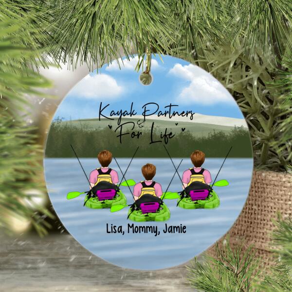 Personalized Ornament, Women Kayak Partners For Life, Gift For Kayak Lovers