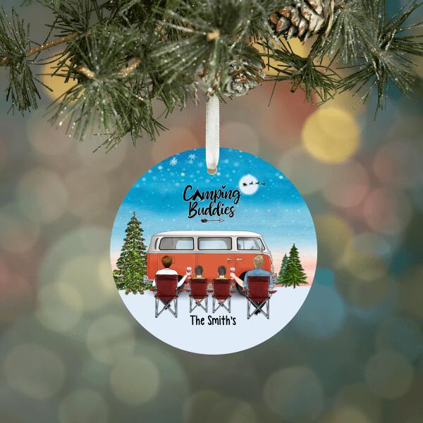 Personalized Metal Ornament, Camping Friends, Family And Kids, Gift For Christmas