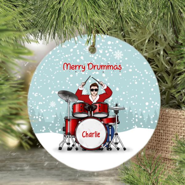 Personalized Ornament, Merry Drummas, Christmas Gift For Drummers