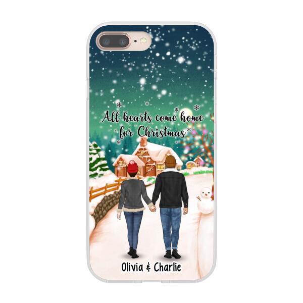 Personalized Phone Case, Standing Couple and Family, Christmas Gift For Couples