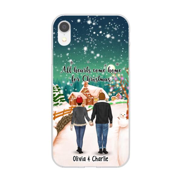 Personalized Phone Case, Standing Couple and Family, Christmas Gift For Couples