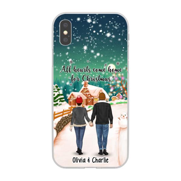 Personalized Phone Case, Standing Couple and Family, Christmas Gift For Couples