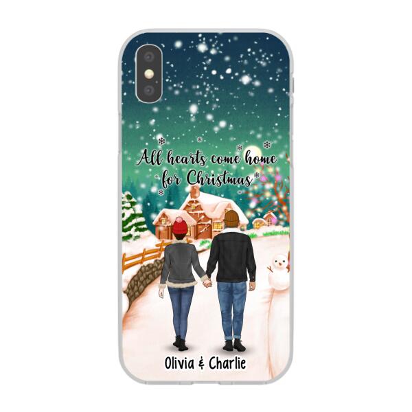 Personalized Phone Case, Standing Couple and Family, Christmas Gift For Couples