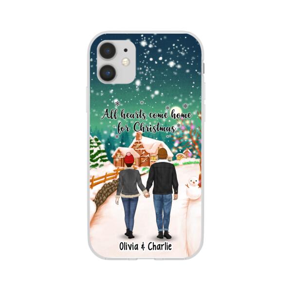 Personalized Phone Case, Standing Couple and Family, Christmas Gift For Couples