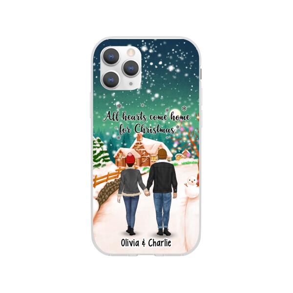 Personalized Phone Case, Standing Couple and Family, Christmas Gift For Couples