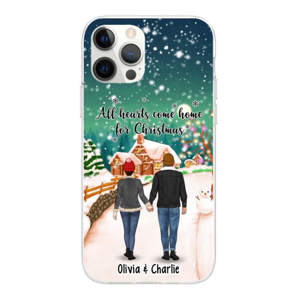 Personalized Phone Case, Standing Couple and Family, Christmas Gift For Couples