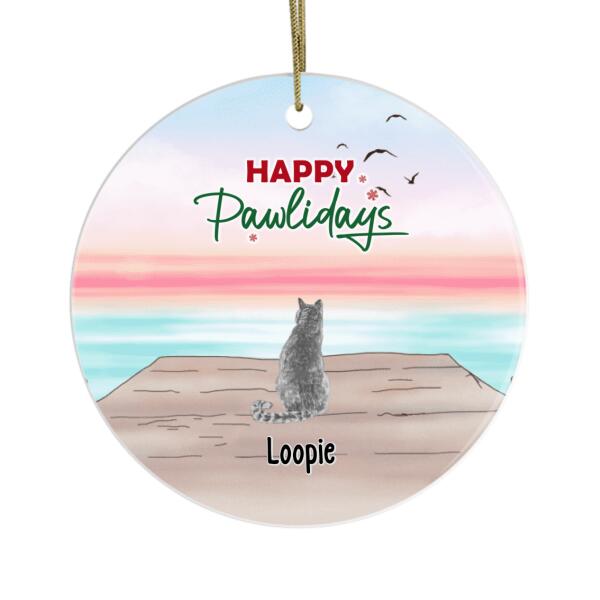 Personalized Metal Ornament - Happy Pawlidays Custom Christmas Gift For Cats Lover Dogs Lover