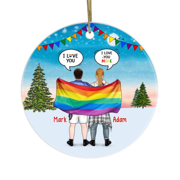 Personalized Metal Ornament, Conversation Couple Gift, Christmas Gift For LGBT Couples