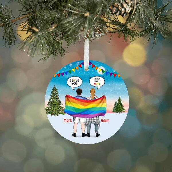 Personalized Metal Ornament, Conversation Couple Gift, Christmas Gift For LGBT Couples