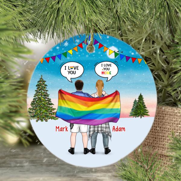 Personalized Metal Ornament, Conversation Couple Gift, Christmas Gift For LGBT Couples