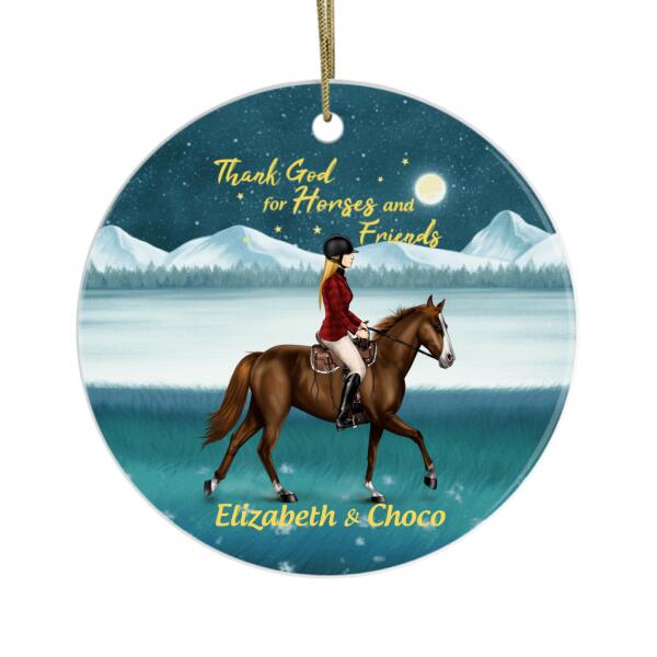 Personalized Ornament, Thank God for Horses And Friends, Gift For Horse Lovers