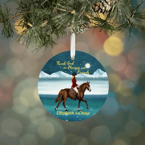 Personalized Ornament, Thank God for Horses And Friends, Gift For Horse Lovers