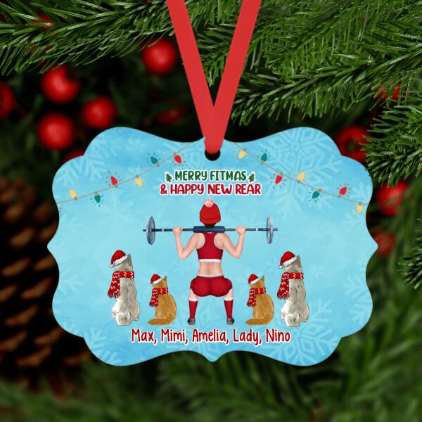 Personalized Ornament, Merry Fitmas And Happy New Rear, Christmas Gift For Fitness Lovers, Dog Lovers, Cat Lovers