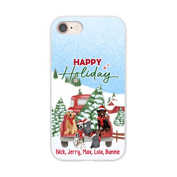 Personalized Phone Case - Christmas Truck Pets Custom Gift For Dogs Lover Cats Lover