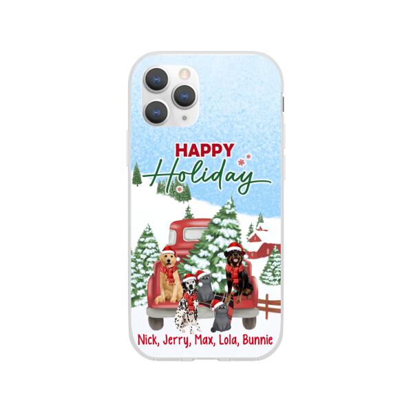 Personalized Phone Case - Christmas Truck Pets Custom Gift For Dogs Lover Cats Lover