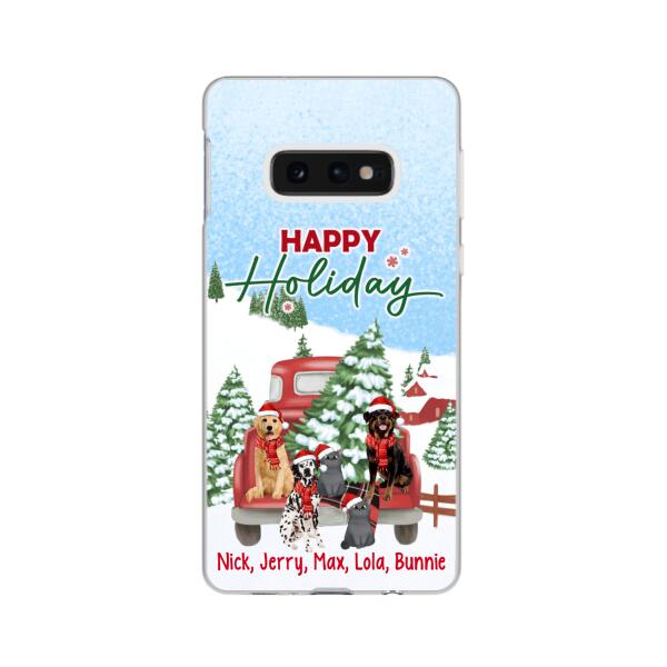 Personalized Phone Case - Christmas Truck Pets Custom Gift For Dogs Lover Cats Lover