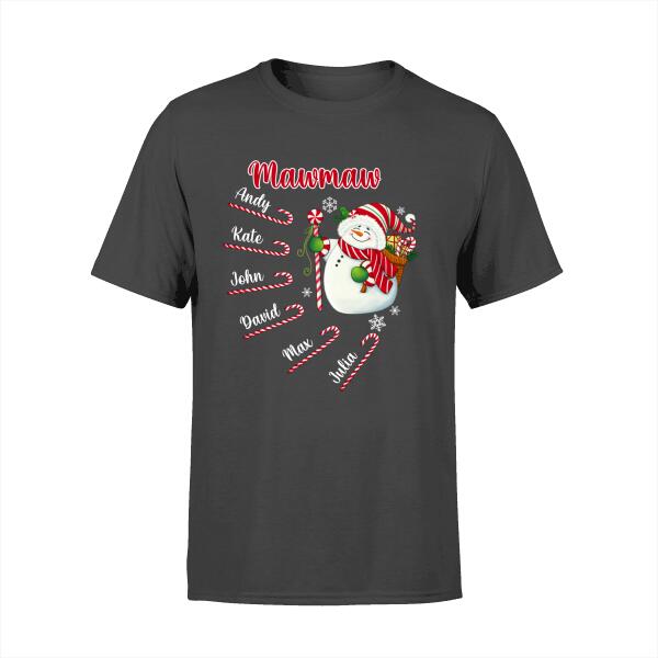 Grandma's Candy Cane - Christmas Personalized Gifts Custom Shirt for Grandkids for Grandma