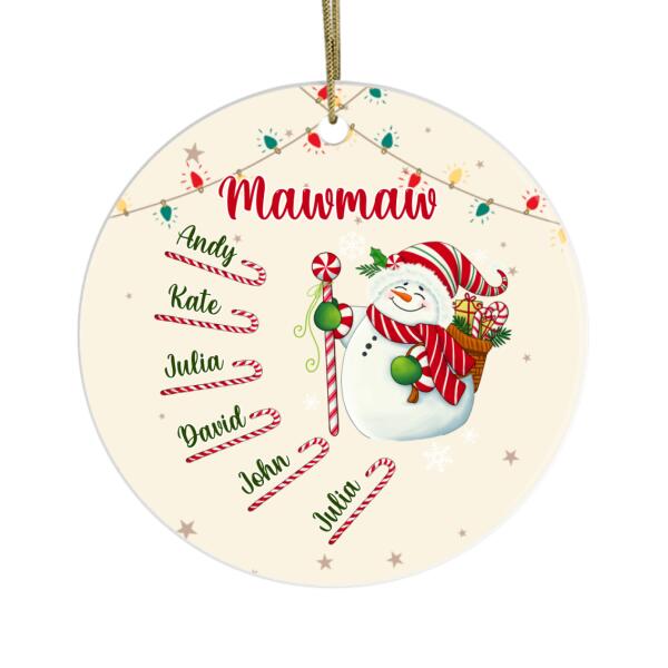 Grandma's Candy Cane - Christmas Personalized Gifts Custom Ornament for Grandma for Mom