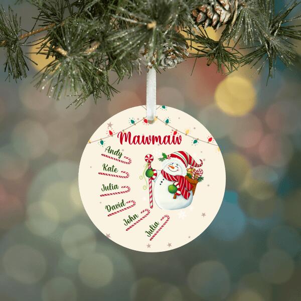 Grandma's Candy Cane - Christmas Personalized Gifts Custom Ornament for Grandma for Mom