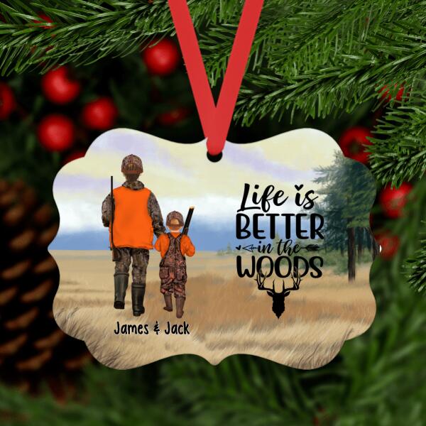 Personalized Ornament, Hunting Partners, Hunting Couple Friends And With Kids, Gift For Hunters