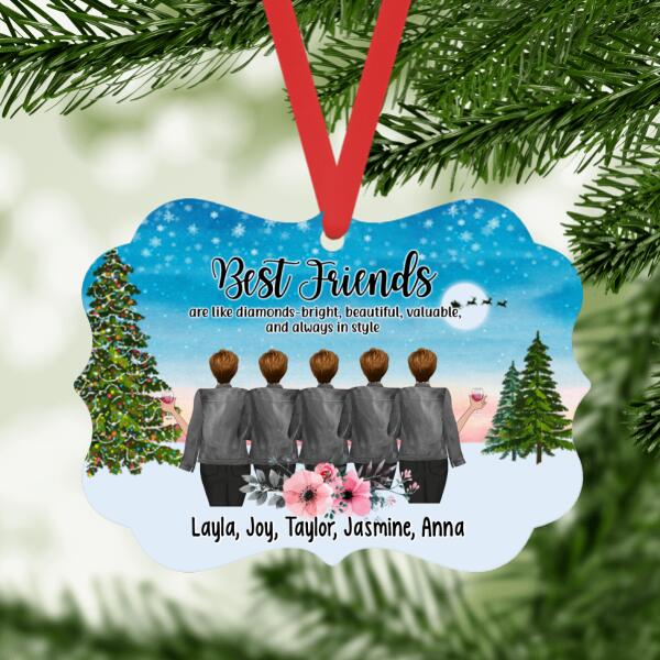 Personalized Ornament, Up To 5 Girls, Best Friends Are Like Diamonds, Gift For Christmas, Sisters, Best Friends