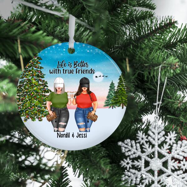 Personalized Ornament, Up To 4 Chubby Women, Life Is Better With Sisters, Christmas Gift For Sisters, Best Friends