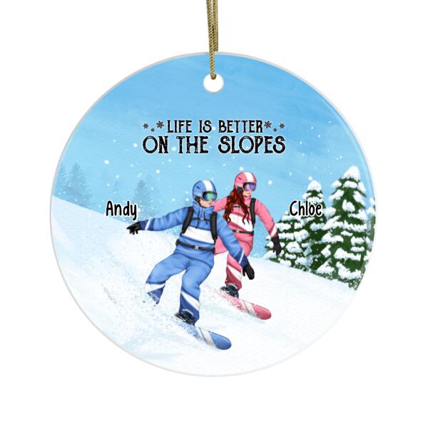 Personalized Ornament, Snowboarding Partners And Solo, Gift For Couple, Friends And Snowboarders