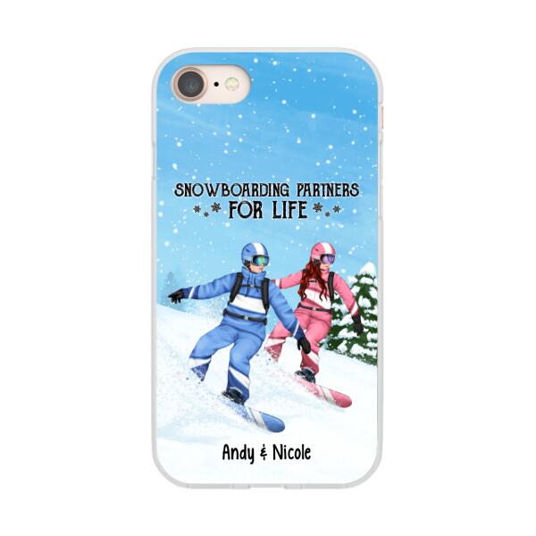 Personalized Phone Case, Snowboarding Partners And Solo, Gift For Couple, Friends And Snowboarders