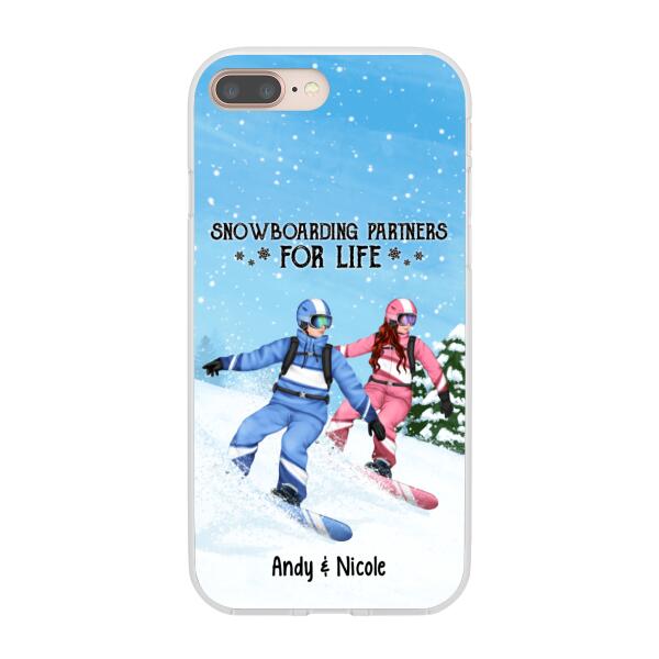 Personalized Phone Case, Snowboarding Partners And Solo, Gift For Couple, Friends And Snowboarders