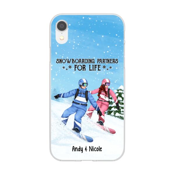 Personalized Phone Case, Snowboarding Partners And Solo, Gift For Couple, Friends And Snowboarders