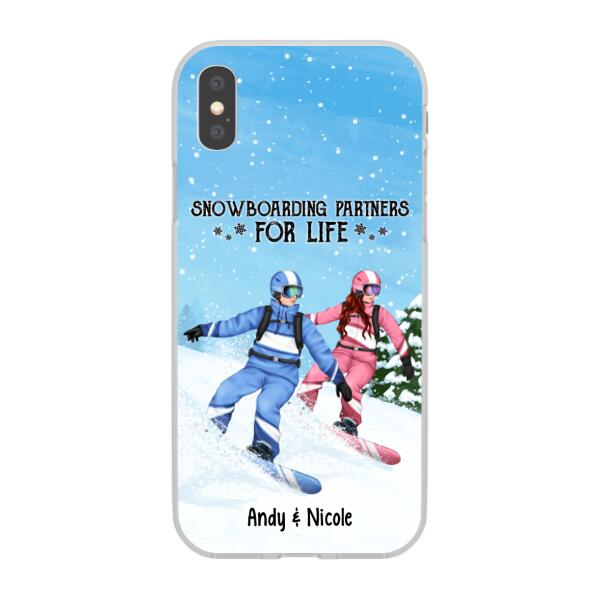 Personalized Phone Case, Snowboarding Partners And Solo, Gift For Couple, Friends And Snowboarders