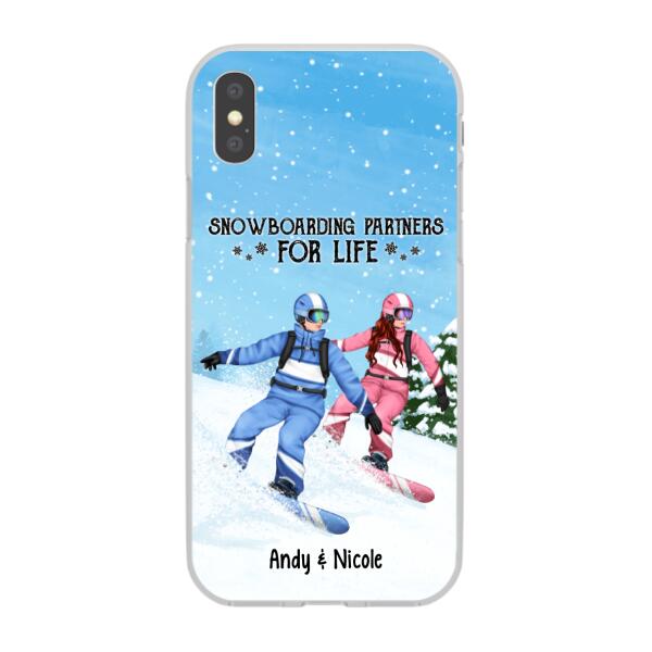 Personalized Phone Case, Snowboarding Partners And Solo, Gift For Couple, Friends And Snowboarders