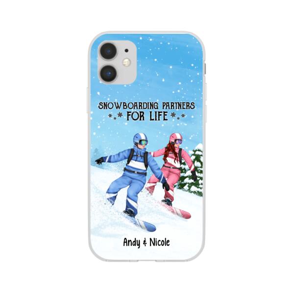 Personalized Phone Case, Snowboarding Partners And Solo, Gift For Couple, Friends And Snowboarders