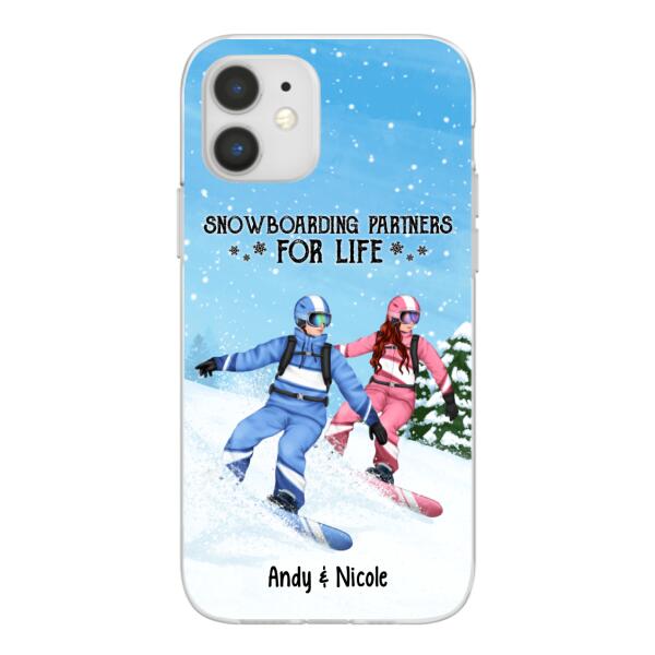 Personalized Phone Case, Snowboarding Partners And Solo, Gift For Couple, Friends And Snowboarders