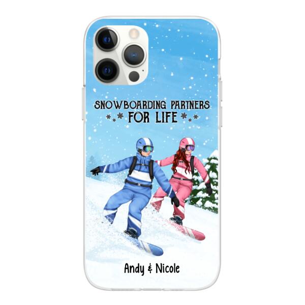 Personalized Phone Case, Snowboarding Partners And Solo, Gift For Couple, Friends And Snowboarders