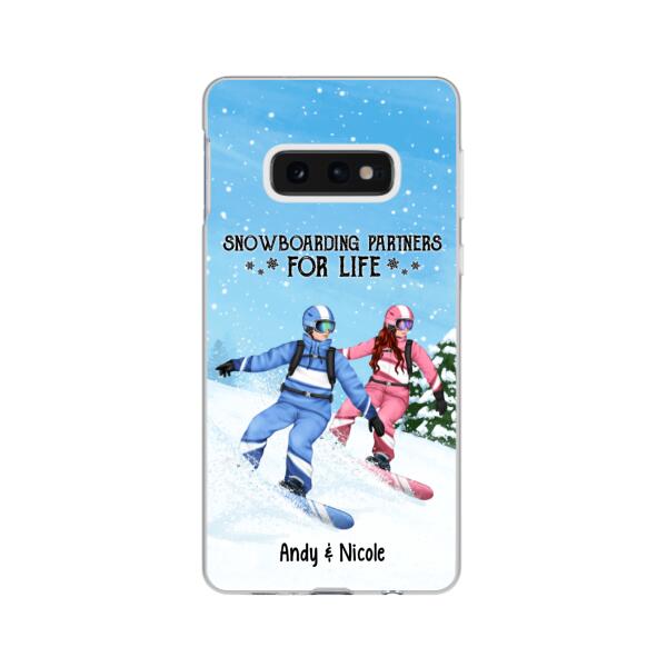 Personalized Phone Case, Snowboarding Partners And Solo, Gift For Couple, Friends And Snowboarders