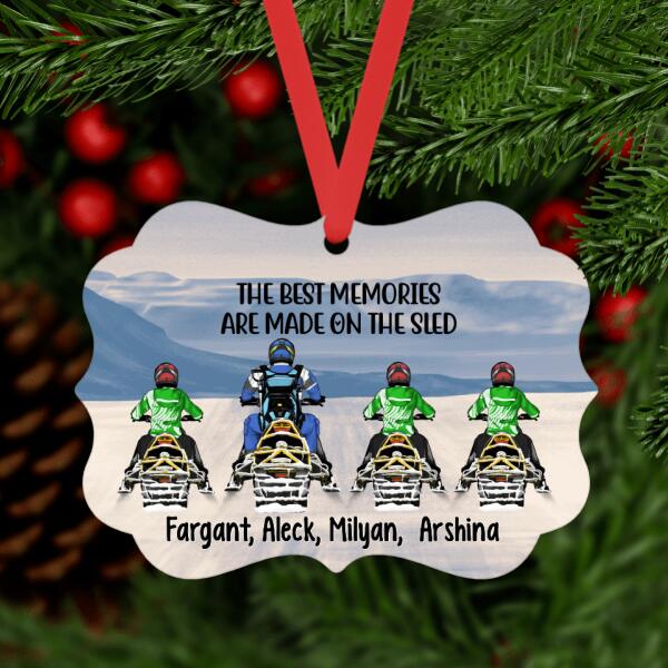 Personalized Ornament, Snowmobiling Man/Woman And Kids, Gifts for Family And Snowmobilers