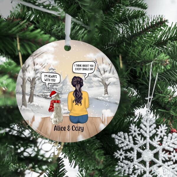 Woman and Pets Conversation - Christmas Personalized Gifts Custom Ornament for Dog Mom