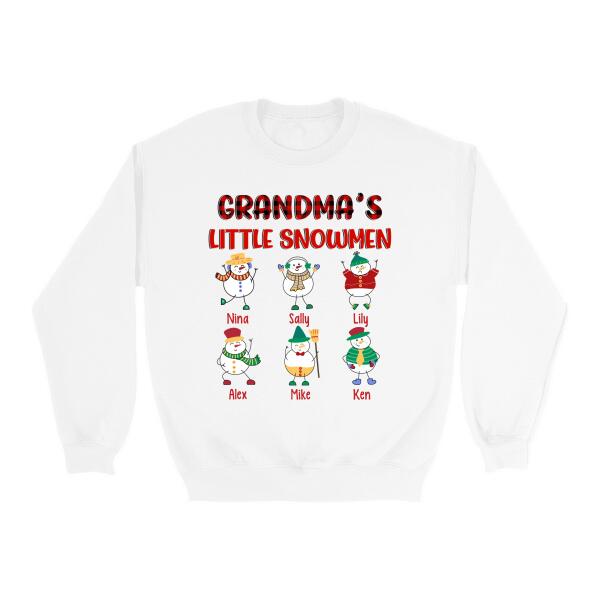 Grandma's Little Snowmen - Christmas Personalized Gifts Custom Shirt for Grandma