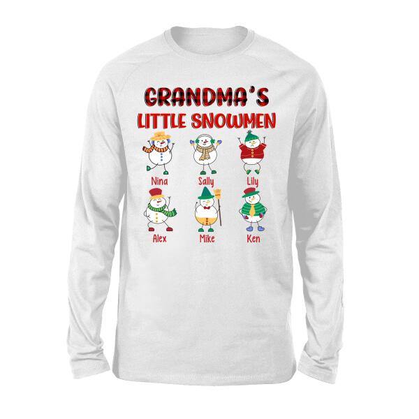 Grandma's Little Snowmen - Christmas Personalized Gifts Custom Shirt for Grandma