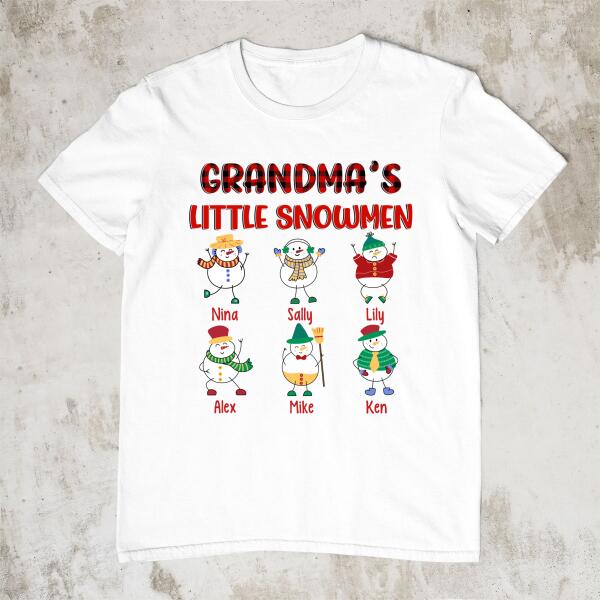 Grandma's Little Snowmen - Christmas Personalized Gifts Custom Shirt for Grandma