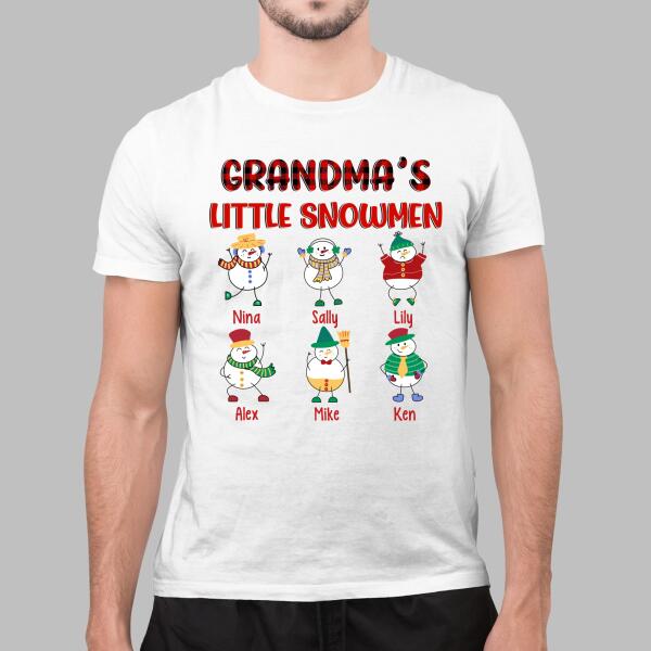 Grandma's Little Snowmen - Christmas Personalized Gifts Custom Shirt for Grandma