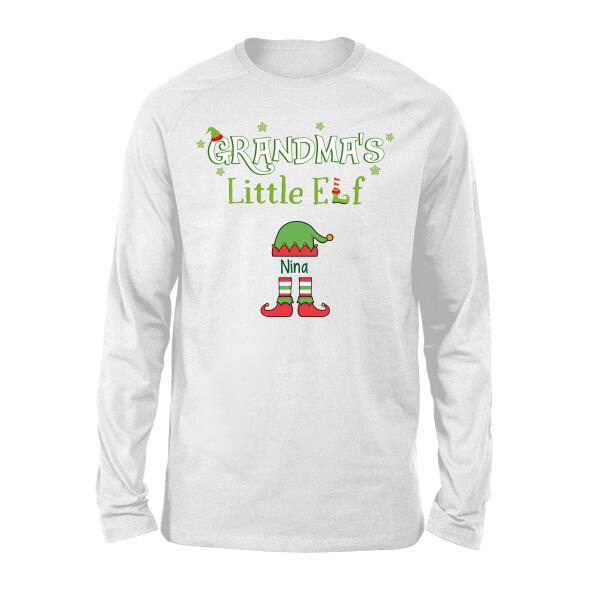 Grandma's Little Elf - Christmas Personalized Gifts Custom Shirt for Grandma