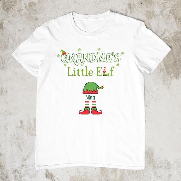 Grandma's Little Elf - Christmas Personalized Gifts Custom Shirt for Grandma