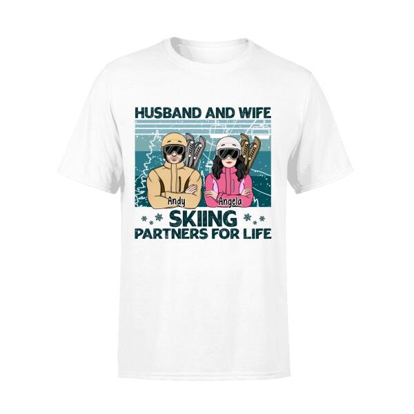 Skiing Partners for Life - Personalized Gifts Custom Skiing Shirt for Couples, Skiing Lovers