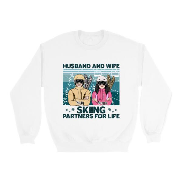 Skiing Partners for Life - Personalized Gifts Custom Skiing Shirt for Couples, Skiing Lovers