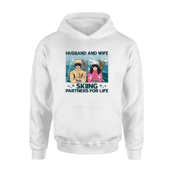 Skiing Partners for Life - Personalized Gifts Custom Skiing Shirt for Couples, Skiing Lovers