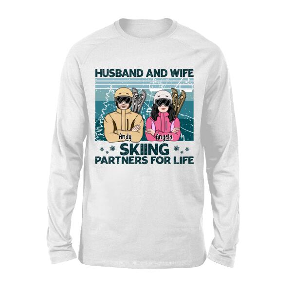 Skiing Partners for Life - Personalized Gifts Custom Skiing Shirt for Couples, Skiing Lovers