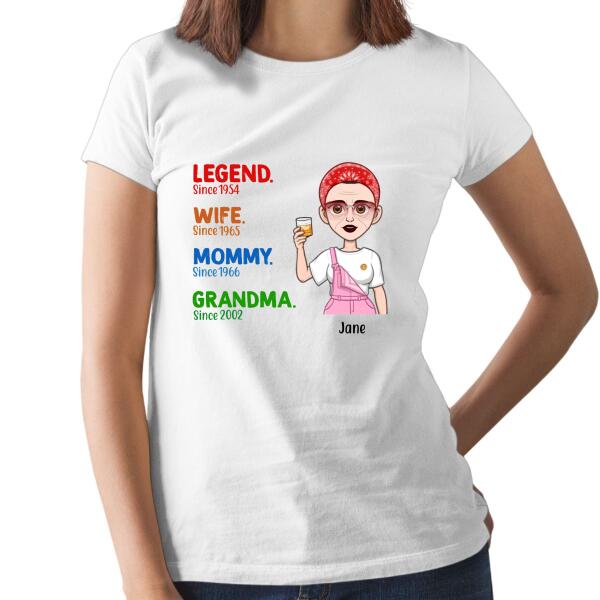 Legend Wife Mommy Grandma - Personalized Gifts Custom Shirt for Grandma and Mom