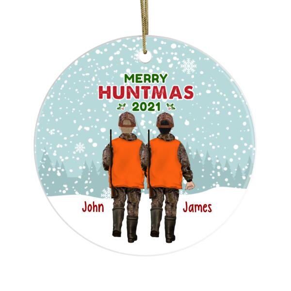 Personalized Ornament, Up To Four Men - Hunting Partners Christmas, Gift for Family and Friends